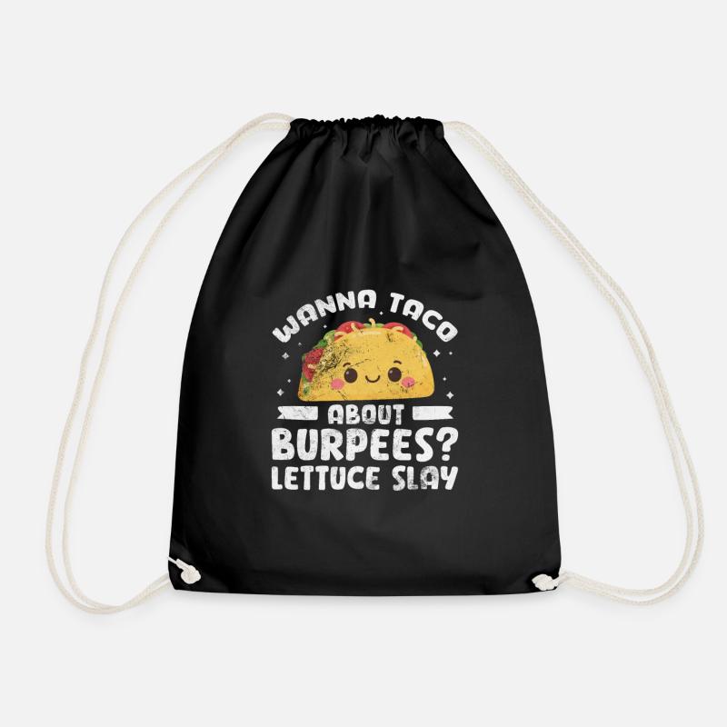 Burpees - Drawstring Bag - black