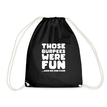 Burpees Fitness Burpee Cadeau de musculation - Sac de sport léger - noir - Devant