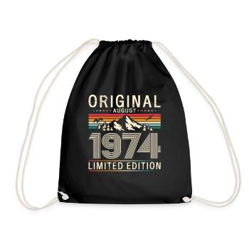 50e anniversaire Original août 1974 Né en 1974 - Sac de sport léger - noir - Devant
