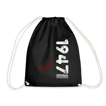 77th Birthday Original August 1947 Born 1947 - Drawstring Bag - black - Front