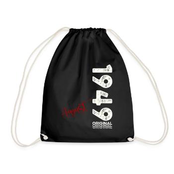 75th Birthday Original August 1949 Born 1949 - Drawstring Bag - black - Front