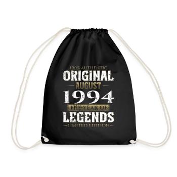 30th Birthday Original August 1994 Vintage 1994 - Drawstring Bag - black - Front