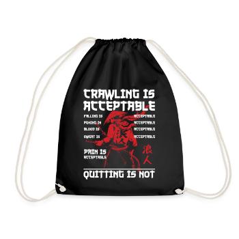 Samurai Ronin Sword Fighting Warrior Gift - Drawstring Bag - black - Front