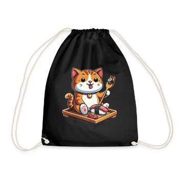 Sushi Food Japan Nigiri Gift - Drawstring Bag - black - Front
