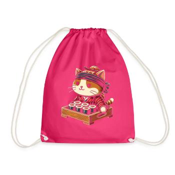 Sushi Essen Japan Nigiri Geschenk - Turnbeutel - Fuchsia - Vorne