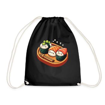 Sushi Food Japan Nigiri Gift - Drawstring Bag - black - Front
