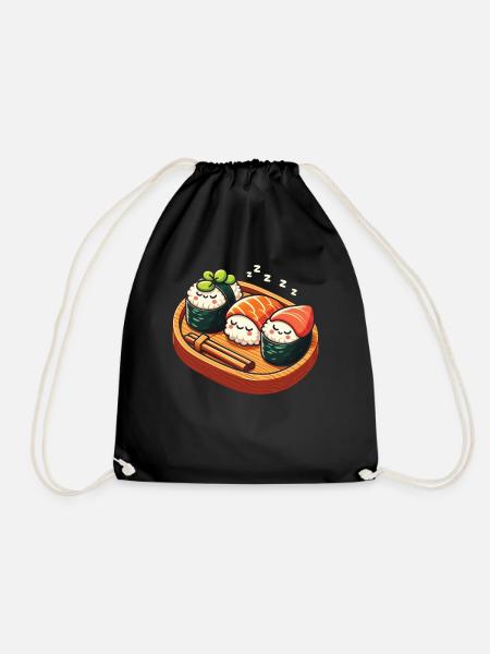Sushi Essen Japan Nigiri Geschenk - Turnbeutel - Schwarz
