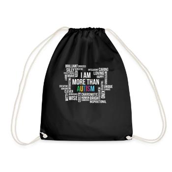 Autism Awareness Day Autistic Gift - Drawstring Bag - black - Front