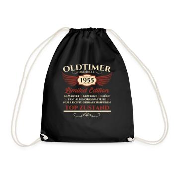 70. Geburtstag Oldtimer August 1955 Jahrgang 1955 - Turnbeutel - Schwarz - Vorne