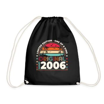 18ème anniversaire original août 2006, né en 2006 - Sac de sport léger - noir - Devant
