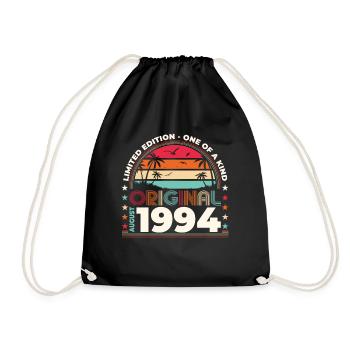 30th Birthday Original August 1994 Year 1994 - Drawstring Bag - black - Front