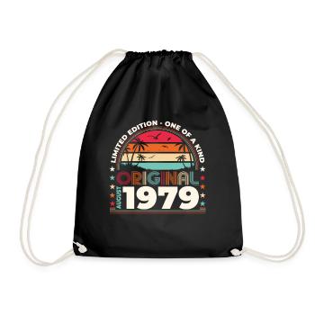 45e anniversaire original août 1979, né en 1979 - Sac de sport léger - noir - Devant