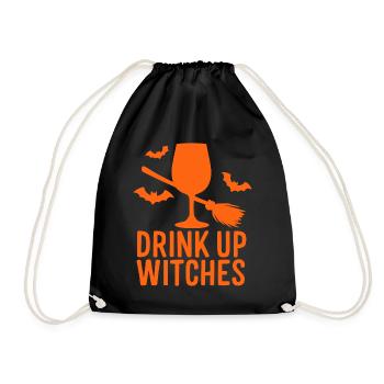 Halloween Witches Saying Drink Up Witches - Drawstring Bag - black - Front