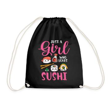 Sushi Food Japan Nigiri Gift - Drawstring Bag - black - Front