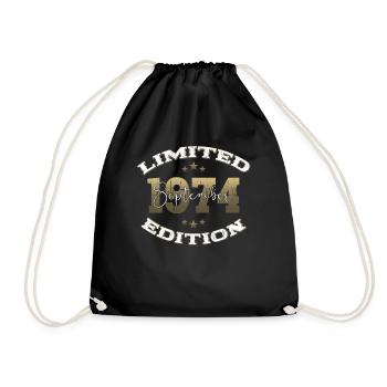 50th Birthday Original September 1974 Volume 74 - Drawstring Bag - black - Front