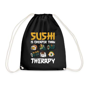 Sushi Food Japan Nigiri Gift - Drawstring Bag - black - Front