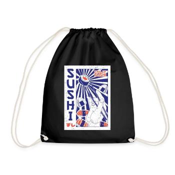 Sushi Food Japan Nigiri Gift - Drawstring Bag - black - Front