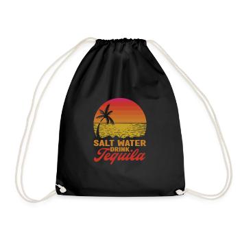 Tequila Sunrise Booze Party Mexico Gift - Drawstring Bag - black - Front