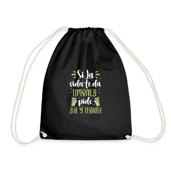 Tequila Sunrise Booze Party Mexico Gift - Drawstring Bag - black - Front