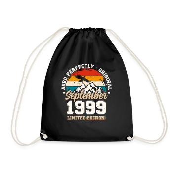 25th Birthday Original September 1999 Volume 99 - Drawstring Bag - black - Front