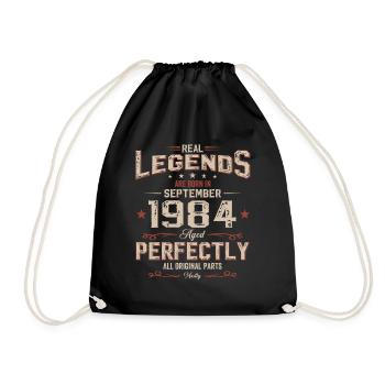 40th Birthday Original September 1984 Volume 84 - Drawstring Bag - black - Front