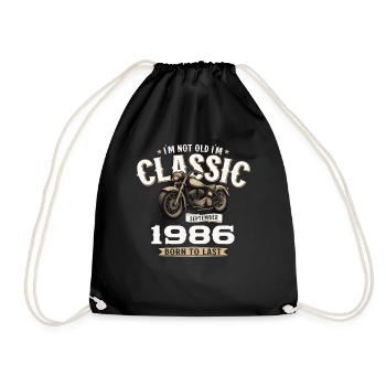 38ème Anniversaire Vintage Septembre 1986 Moto - Sac de sport léger - noir - Devant