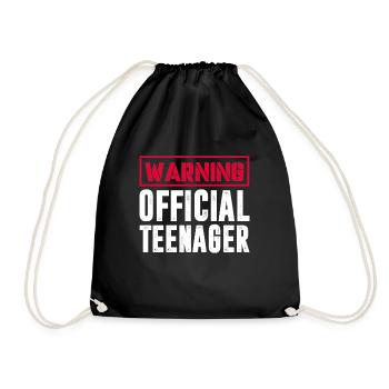 Teenager Teenie Teen Teens Teeny Geschenk - Turnbeutel - Schwarz - Vorne