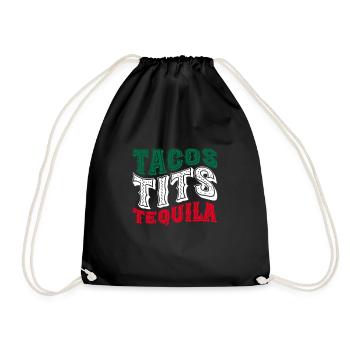 Tequila Sunrise Booze Party Mexico Gift - Drawstring Bag - black - Front
