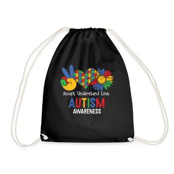 Autisme - Sac de sport léger - noir - Devant