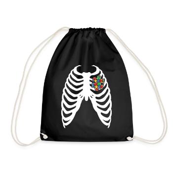 Autism Awareness Day Autistic Gift - Drawstring Bag - black - Front