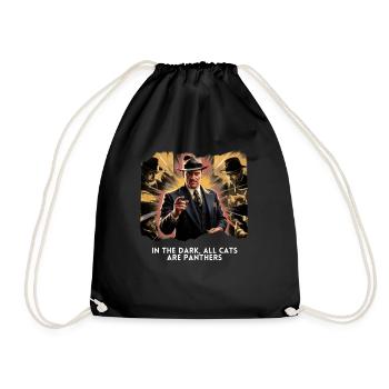 In the Dark, All Cats Are Panthers Street smarts - Drawstring Bag - black - Front