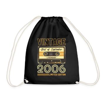 18th Birthday Cassette September 2006 Year 06 - Drawstring Bag - black - Front