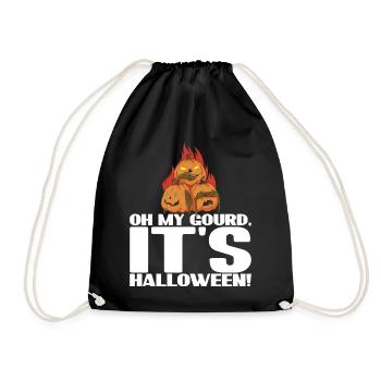 Oh My Gourd, It's Halloween Design - Drawstring Bag - black - Front