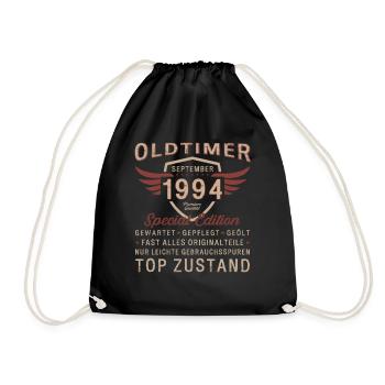 30. Geburtstag Oldtimer September 1994 Jahrgang 94 - Turnbeutel - Schwarz - Vorne