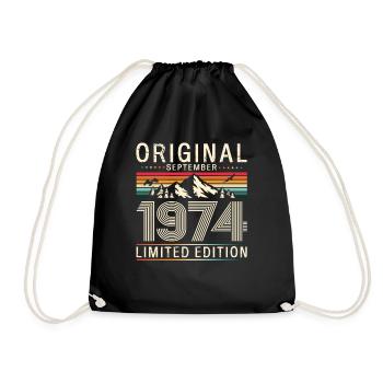 50th Birthday Legend September 1974 Volume 74 - Drawstring Bag - black - Front