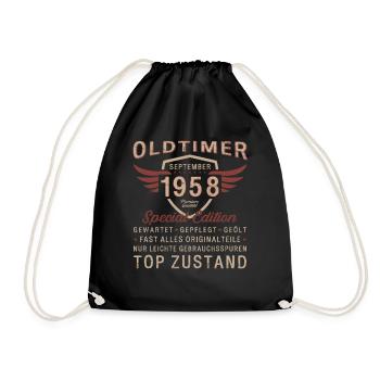 66ème anniversaire voiture classique septembre 1958 vintage 58 - Sac de sport léger - noir - Devant