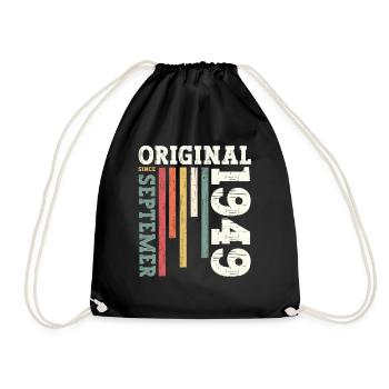 75th Birthday Legend September 1949 Volume 49 - Drawstring Bag - black - Front
