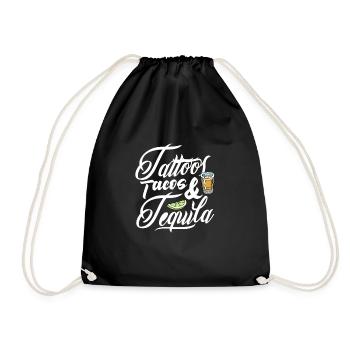Tequila Sunrise Saufen Party Mexiko Geschenk - Turnbeutel - Schwarz - Vorne
