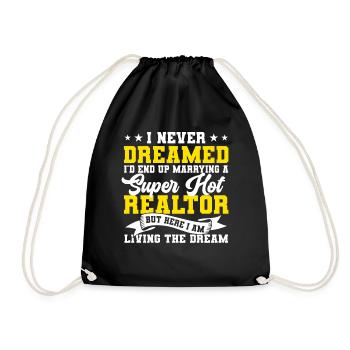 Real Estate Agent Real Estate Agent Gift - Drawstring Bag - black - Front