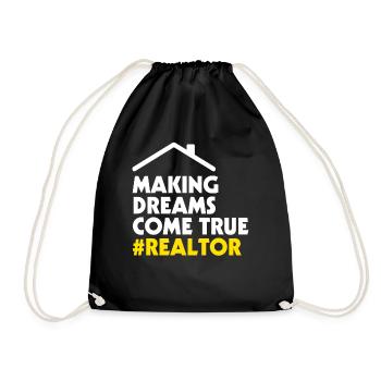 Real Estate Agent Real Estate Agent Gift - Drawstring Bag - black - Front