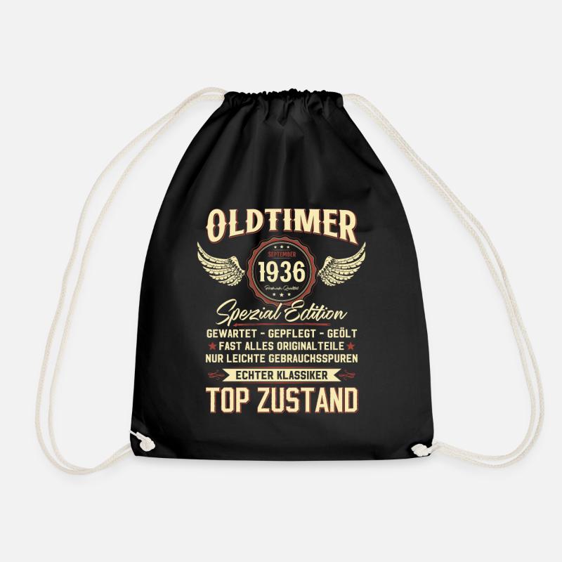 88. Geburtstag Oldtimer September 1936 Jahrgang 36 - Turnbeutel - Schwarz