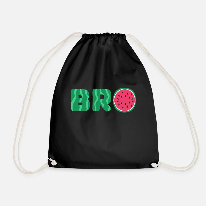 Wassermelone Melone Sommer Frucht Bruder Geschenk - Turnbeutel - Schwarz