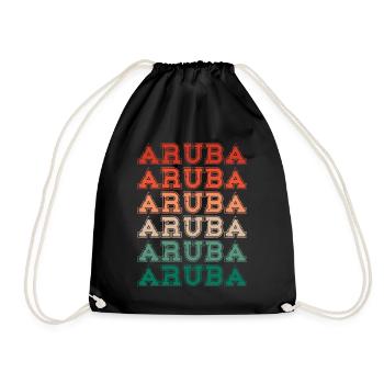 Aruba Caribbean Summer Ocean Beach Gift - Drawstring Bag - black - Front