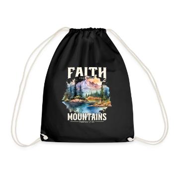 Faith can move Mountains, Matthew 17:20 - Drawstring Bag - black - Front