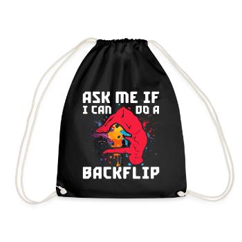 Backflip Salto Akrobatik Parkour Turnen Geschenk - Turnbeutel - Schwarz - Vorne