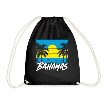 Bahamas Caribbean Island Atlantic Summer Gift - Drawstring Bag - black - Front