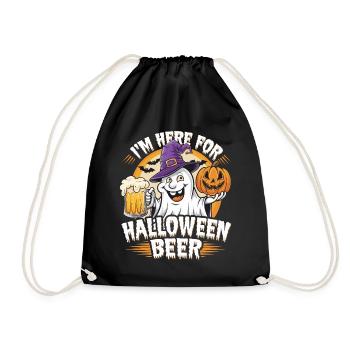 Lustiger Geist I'm here for Halloween Beer - Drawstring Bag - black - Front