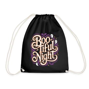 Boo-Tiful Night Halloween Creepy Funny - Drawstring Bag - black - Front