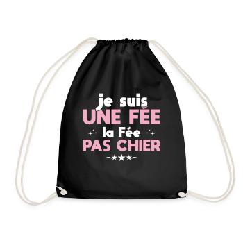 Je Suis Une Fée La Fée Pas Chier - Sac de sport léger - noir - Devant