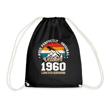 65. Geburtstag Legende Oktober 1960 Jahrgang 60 - Turnbeutel - Schwarz - Vorne